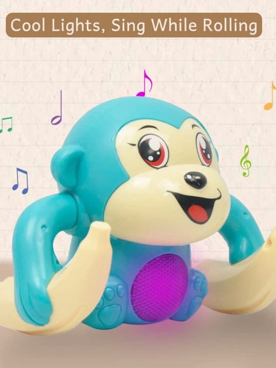 Dancing Monkey Musical Toys for Kids, Baby Spinning Rolling Doll Tumble Toy (Wembley)